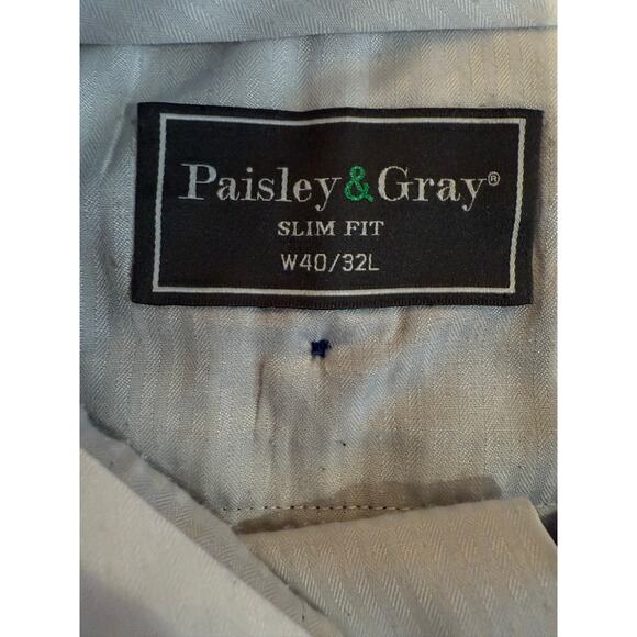 Paisley & Gray Cobalt Blue Linen Slim Suit 54R/40x32 Tropical Lining - Picture 3 of 16